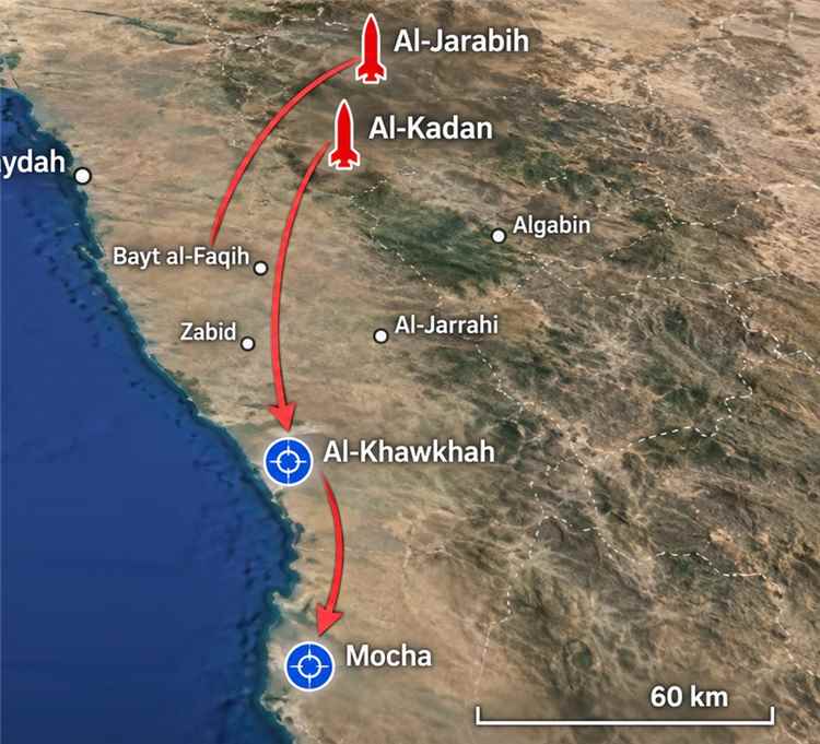 منصة استخباراتية: الحوثيون يجهزون لضربات صاروخية تستهدف المخا والخوخة بالتزامن مع تصعيد ميداني في تعز والجوف